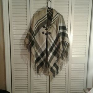 Plaid cape. One size fits all.
